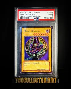 🔮 2002 YUGIOH CARD LOB DARK MAGICIAN LDD-S005 1ST EDITION SPANISH PSA 9 MINT 🔮 - Image 1