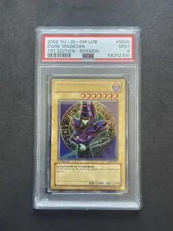 🔮 2002 YUGIOH CARD LOB DARK MAGICIAN LDD-S005 1ST EDITION SPANISH PSA 9 MINT 🔮 - Image 2