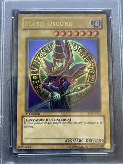 🔮 2002 YUGIOH CARD LOB DARK MAGICIAN LDD-S005 1ST EDITION SPANISH PSA 9 MINT 🔮 - Image 4