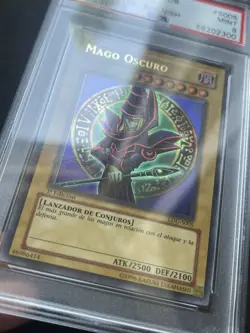 🔮 2002 YUGIOH CARD LOB DARK MAGICIAN LDD-S005 1ST EDITION SPANISH PSA 9 MINT 🔮 - Image 5