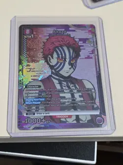 Akaza R☆ Alt Art Demon Slayer Union Arena TCG Card KMY-P-002 - Image 1