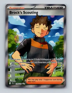Brock's Scouting 179 Pokemon Journey Together Trainer Ultra Rare Card NM+ - Image 1