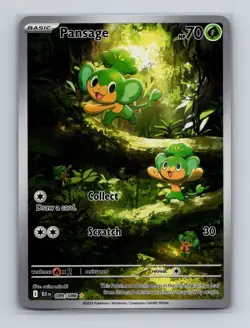 Pansage 089 2025 Pokemon S&V Black Bolt Illustration Rare Card NM+ - Image 1