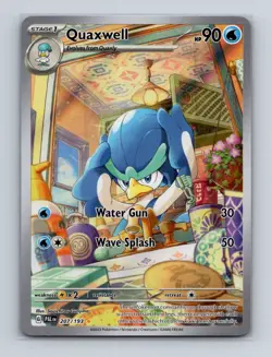 Quaxwell 207 2023 Pokemon Paldea Evolved Illustration Rare Card NM+ - Image 1