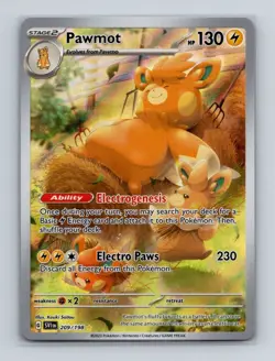 Pawmot 209 2023 Pokemon Scarlet & Violet Base Illustration Rare Card NM+ - Image 1