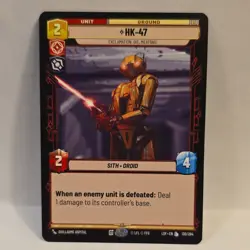 Star Wars Unlimited HK-47 Legendary Card 130/264 Legends Of The Force - Image 1