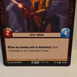 Star Wars Unlimited HK-47 Legendary Card 130/264 Legends Of The Force - Image 2
