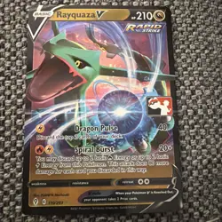 Rayquaza V Pokemon Prize Pack Series 1 Promo Pokemon Card NM/LP Play Stamp - Image 2