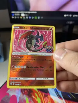 Radiant Charizard 011/078 Pokemon GO Holo TCG Trading Card NM - Image 1