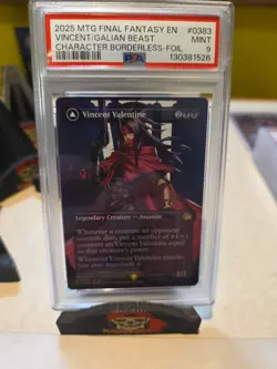 Magic The Gathering Final Fantasy Vincent Valentine (Borderless) Foil 0383 PSA 9 - Image 1