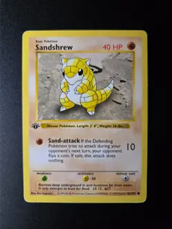 Sandshrew [1st Edition] #62 Pokemon Base Set HP - Image 3