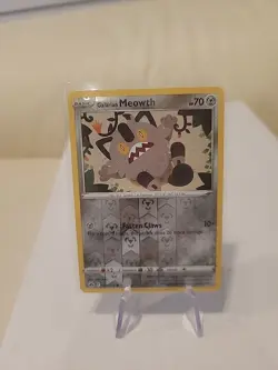 Reverse Holo Galarian Meowth 084/159 Common Crown Zenith Pokemon TCG - Image 1