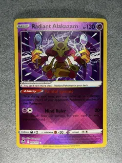 Pokemon Radiant Alakazam 059/195 Swsh12 Silver Tempest Radiant Rare Holo EN - Image 1