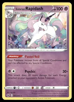 Pokemon Galarian Rapidash SWSH01: Sword & Shield Base Set #082/202 - Image 1