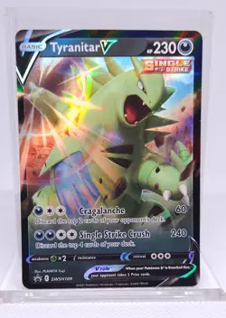 Pokemon Tyranitar V SWSH109 SWSH Sword & Shield Promo Holo Single Strike - Image 1