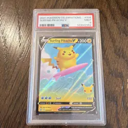 Pokemon Surfing Pikachu V Celebrations 008/025 Holo Ultra Rare PSA 9 English - Image 1