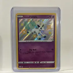 Pokemon TCG Galarian Ponyta Shining Fates SV047/SV122 Holo Shiny Holo Rare - Image 1