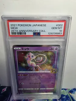 2021 Pokemon Jpn MEW #002 25th Anniversary Collection PSA 10 Gem Mint - Image 1