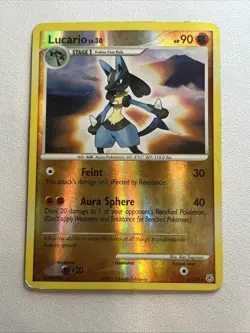 Pokemon TCG Lucario 6/130 Diamond and Pearl Reverse Holo - Image 1