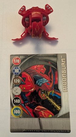 Bakugan B2 Hyper Dragonoid Red Pyrus Battle Brawlers W/magnetic card - Image 2