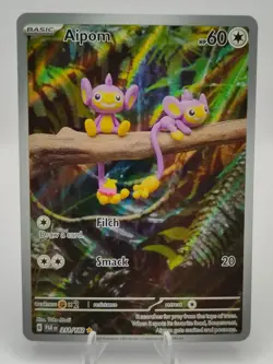 Pokemon TCG Aipom Paradox Rift 211/182 Holo Illustration Rare Card NM Condition - Image 1