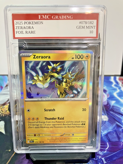 ZERAORA #078/182 RARE FOIL Pokemon 2025 Card GRADED 10 MINT TCG CCG - Image 1