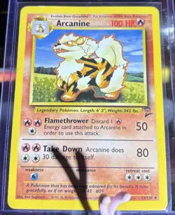 Pokemon TCG Arcanine Base Set 2 Unlimited MP Card 33/130 - Image 1