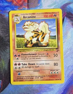 Pokemon TCG Arcanine Base Set 2 Unlimited MP Card 33/130 - Image 4