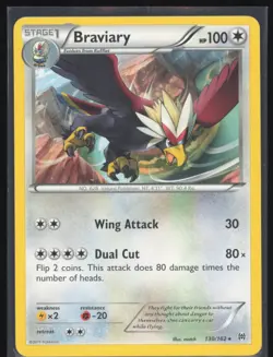 Braviary Regular Non Holo 130/162 Pokemon XY: BREAKthrough LP Pokemon Card - Image 1