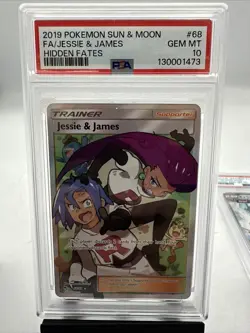 Jessie and James Full Art 68/68 Hidden Fates - PSA 10 Pokemon Card - Image 1