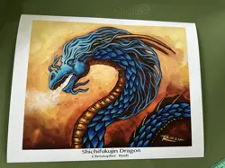 MTG Shichifukujin Dragon Print With Art By Christopher Rush From His Family - Image 1
