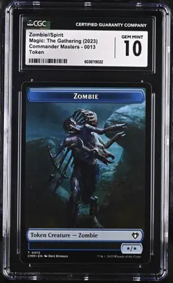 MTG Magic The Gathering Zombie Spirit Commander Masters TOKEN CGC 10 - Image 1