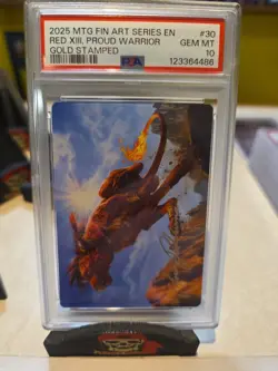 Magic The Gathering Final Fantasy Red XIII Proud Warrior Gold Stamp PSA 10 Pop 2 - Image 1