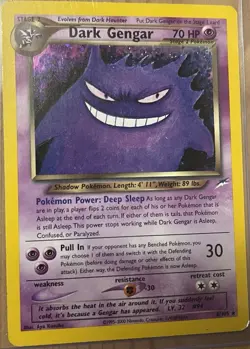 Pokemon Neo Destiny Holo Rare Dark Gengar Card TCG #6/105 - Image 1