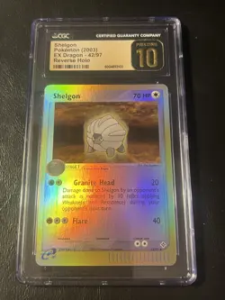 (POP 2) 2003 Pokemon Ex Dragon Reverse 42/97 Shelgon CGC 10 PRISTINE Card - Image 1