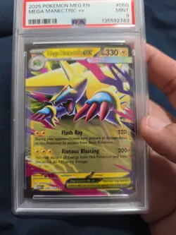 2025 Pokemon Mega Evolutions # 050 Mega Manectric EX PSA 9 Card MINT - Image 4