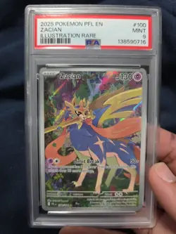 2025 POKEMON PFL EN-PHANTASMAL FLAMES ILLUSTRATION RARE #100 ZACIAN PSA 9 - Image 4