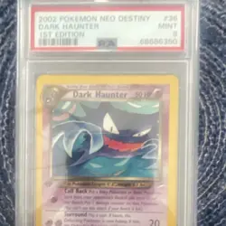 Pokemon Dark Haunter Neo Destiny Uncommon 1st Edition Regular PSA 9 #36 - Image 2