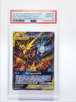 MOLTRES & ZAPDOS & ARTICUNO 2019 POKEMON SM BLACK STAR PROMO B PSA 10 Q0004 - Image 1