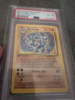 Pokemon 1999 TCG Base set Machamp 1st edition Holo Rare PSA 6!! - Image 2