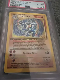 Pokemon 1999 TCG Base set Machamp 1st edition Holo Rare PSA 6!! - Image 3