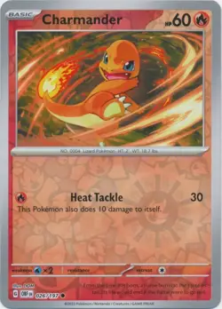 POKEMON OBSIDIAN FLAMES REVERSE HOLO CHARMANDER 026/197 NM/MINT PACK FRESH - Image 1