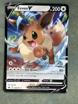 Eevee V 108/159 Pokemon Crown Zenith Holo Ultra Rare Near Mint NM - Image 1