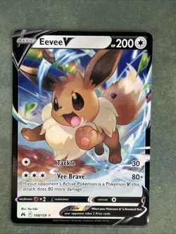 Eevee V 108/159 Pokemon Crown Zenith Holo Ultra Rare Near Mint NM - Image 2