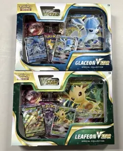 Pokemon TCG Glaceon & Leafeon VSTAR Special Collection Set Of 2 - CASE FRESH - Image 1