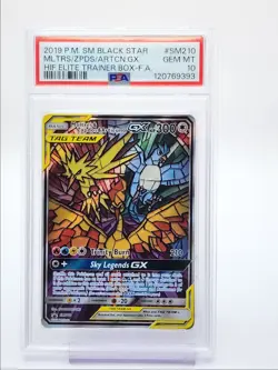 MOLTRES & ZAPDOS & ARTICUNO 2019 POKEMON SM BLACK STAR PROMO A PSA 10 Q0004 - Image 1
