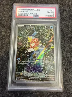 Pokemon TCG Magikarp Scarlet & Violet Paldea Evolved Illustration Rare PSA 8 - Image 1