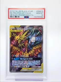 MOLTRES & ZAPDOS & ARTICUNO 2019 POKEMON SM BLACK STAR PROMO PSA 10 Q0004 - Image 1