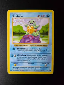 Squirtle [Shadowless] #63 Pokemon Base Set HP - Image 1