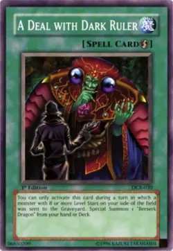Yugioh! LP A Deal with Dark Ruler - DCR-030 - Common - 1st Edition Lightly Playe - Image 1